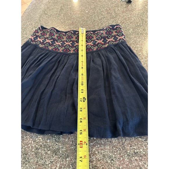 Hollister Skirt Womens vintaSmall Blue Pleated Lined Mini Short Embroidered Y2K - Picture 7 of 10